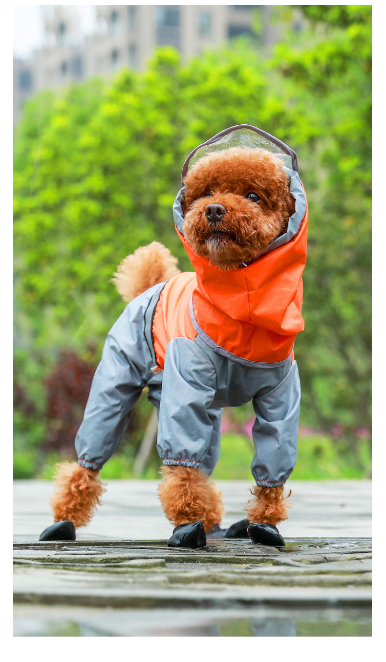 Pet dog raincoat tail all-inclusive waterproof