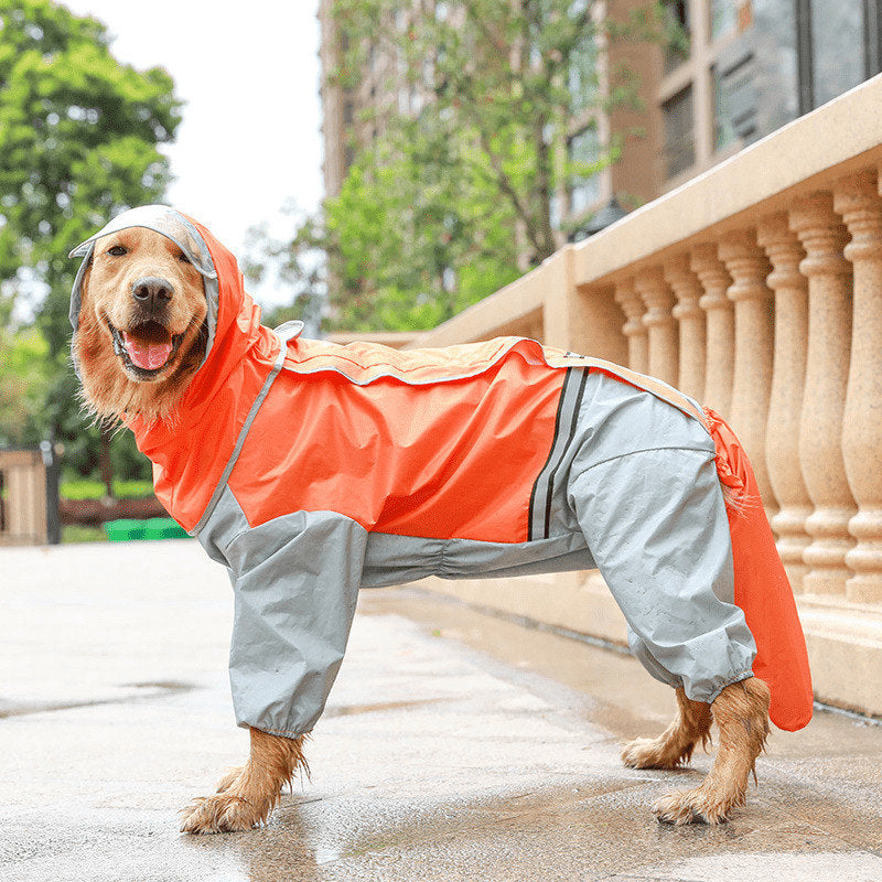 Pet dog raincoat tail all-inclusive waterproof