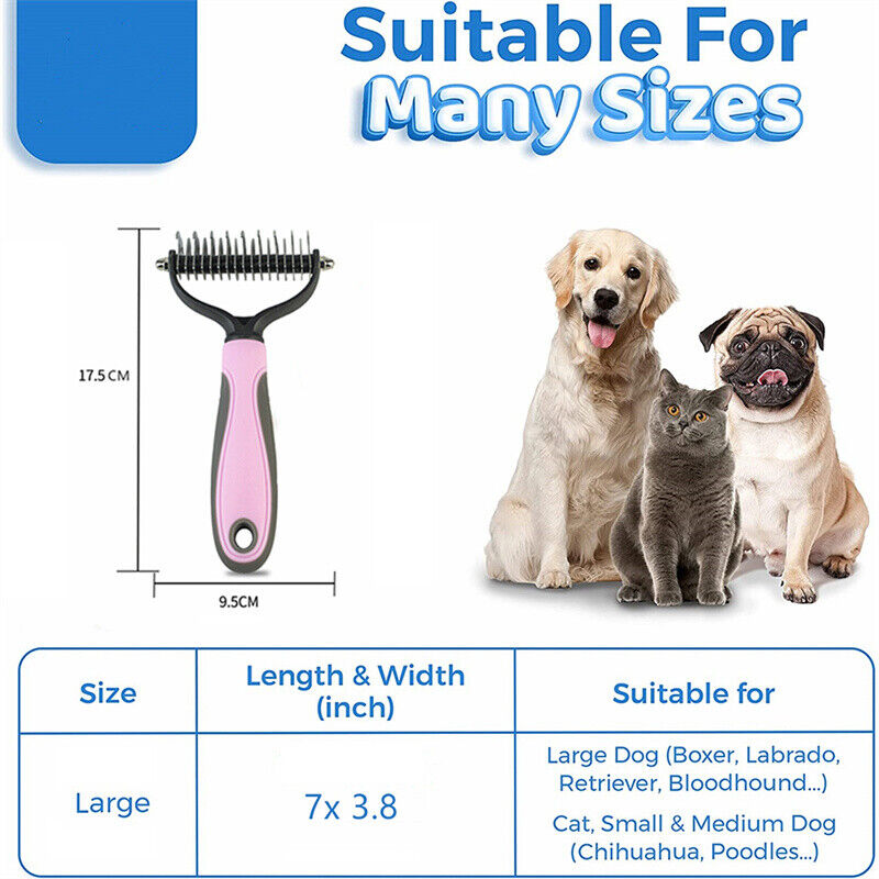 Double-Sided Pet Grooming Brush for Dogs and Cats